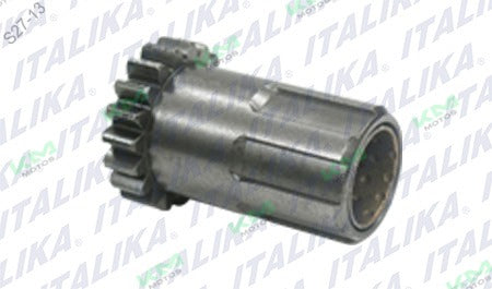 Engranaje de arranque original Italika DM200 TX200 en sistema de motor, pieza E06010037, con detalles visibles en la imagen.