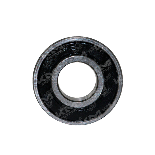 Balero radial de bolas 6203-P53 DT200, rueda de apoyo con carcasa, usado en maquinaria y equipos industriales.