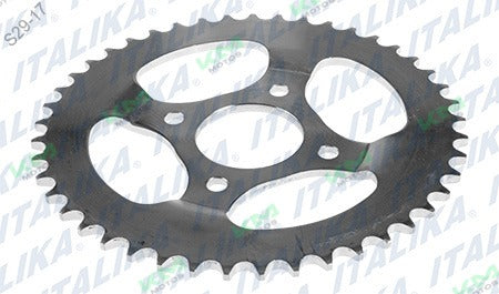 Sistema de tracción trasero Italika DM150 con corona de 45 dientes, original y compatible con modelos Italika DM150.