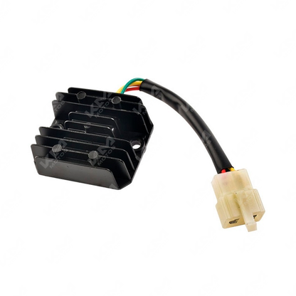 Rectificador y regulador DM125 de la marca ORIGINAL, muestra componentes electrónicos y conexiones en un dispositivo de control de energía.