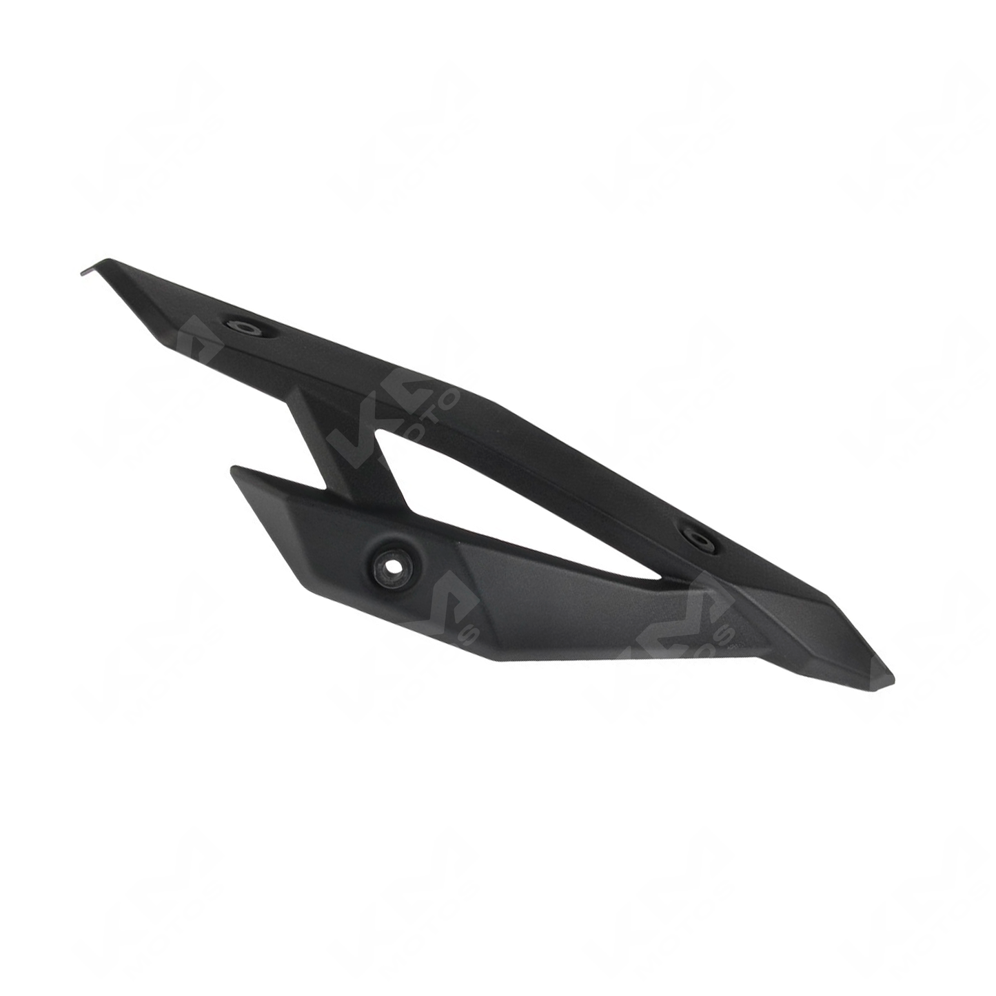 Protectora de escape negra para Yamaha 250Z, marca ORIGINAL, mostrando la pieza de plástico resistente y diseño compacto