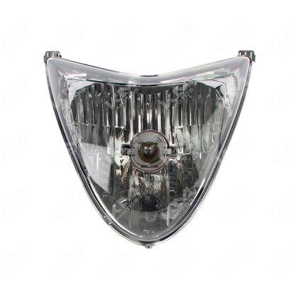 Conjunto de faro ORIGINAL FT125TS para motocicleta, vista del faro delantero con componentes y estructura visible.