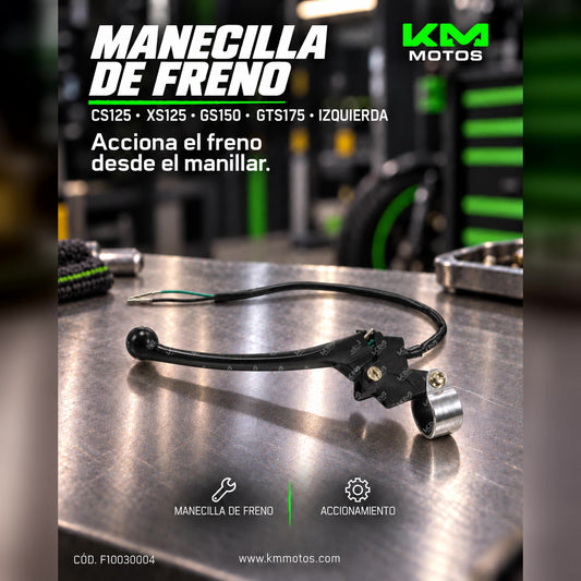 Manecilla izquierda de freno para motos Italika CS125, XS125, GS150, GTS175, control de freno, pieza original F10030004
