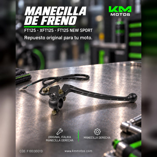 Manecilla Derecha De Freno Ft125/xft125/ft125 New Sport/ft12 Italika (Original F10030013) — F10030013 | KM Motos