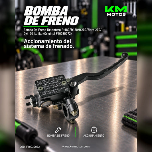 Bomba de freno delantera Italika RT180, FT180, FT200, Fiera 200, GXT-20, original, sistema de frenos para motocicleta