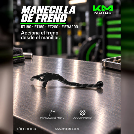 Manecilla derecha de freno Italika RT180, FT180, FT200, Fiera 200, sistema de control, pieza original F10030074