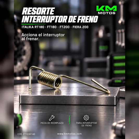 Resorte Interruptor de Freno Italika RT180 FT180 FT200 Fiera 200 (Original F11030140) — F11030140 | KM Motos