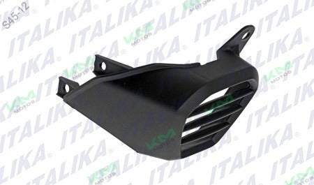 Cubierta de claxon derecha para RC150 GT Italika, parte del sistema de chasis, en color negro y material resistente.