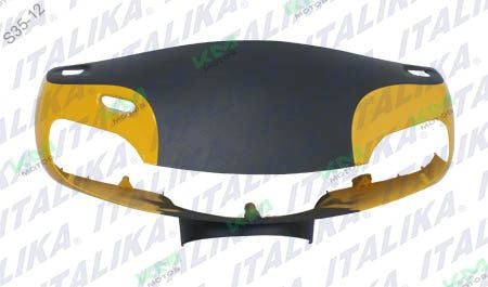 Cubierta de mando de color amarillo para sistema de chasis Italika CS125 y XS125, modelo F13010268, original.