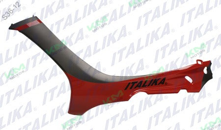 Cubierta izquierda de sistema de chasis rojo y negro para Italika Cs125, modelo original F13010529.