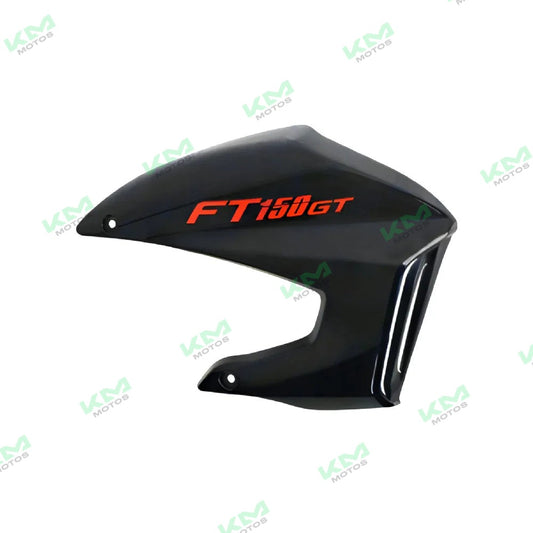 Cubierta de tanque original para sistema de chasis Italika FT150GT, modelo F13010648, en color negro con detalles.