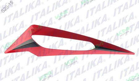 Cubierta de lámpara lateral izquierda roja en metal para sistema de chasis Gs150 Led de Italika, modelo original F13011263.