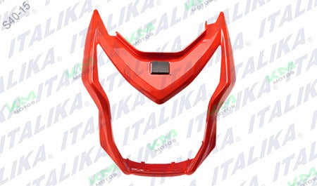 Cubierta de faro naranja para Ft150 GTS Italika, pieza de sistema de chasis original con número F13011394.