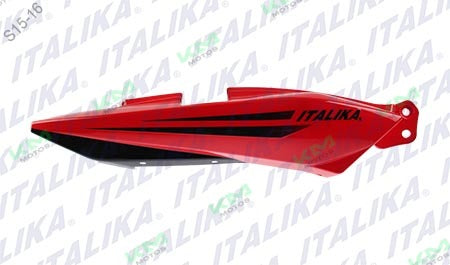 Cubierta de cola derecha roja y negra para moto Italika Dt200 Sport, sistema de chasis original F13011460.