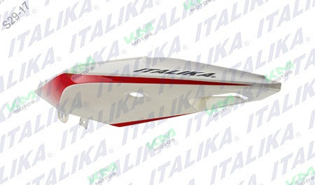 Cubierta de cola izquierda blanca y roja para sistema de chasis Vort-x 200 Italika, pieza original F13011696