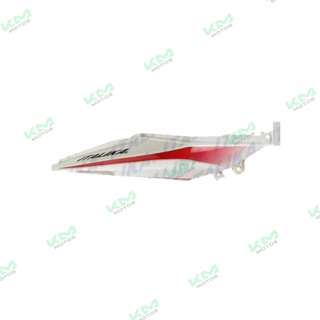 Cubierta de cola de color blanco y rojo para sistema de chasis Vort-x 200 Italika, pieza original F13011697