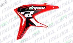 Cubierta de tanque izquierda roja para Dm150 Italika, parte del sistema de chasis, modelo F13011757.