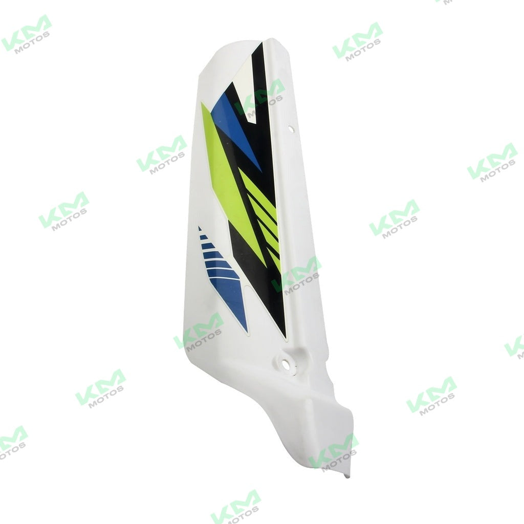 Cubierta de amortiguador derecho para sistema de suspensión Italika DM200sport, modelo F13012000, en color negro.
