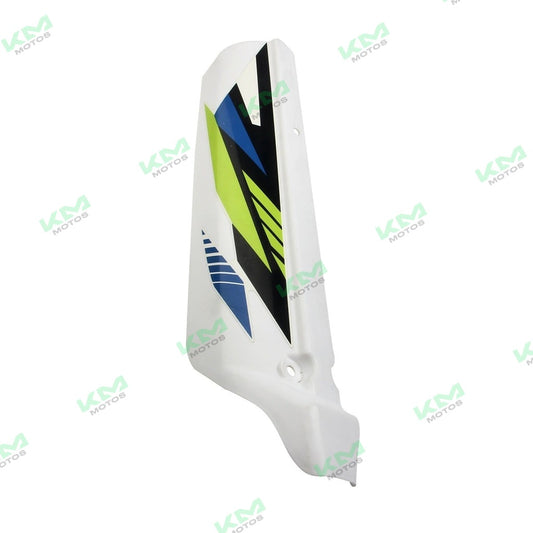 Cubierta de amortiguador derecho para sistema de suspensión Italika DM200sport, modelo F13012000, en color negro.