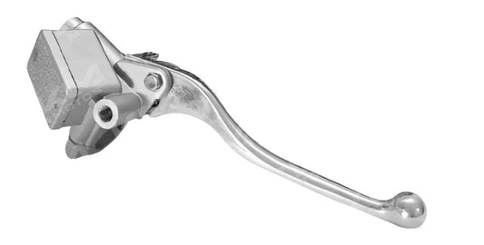 Bomba de freno delantero Universal RC150, muestra la pieza de metal con conexiones y detalles de la bomba de freno.