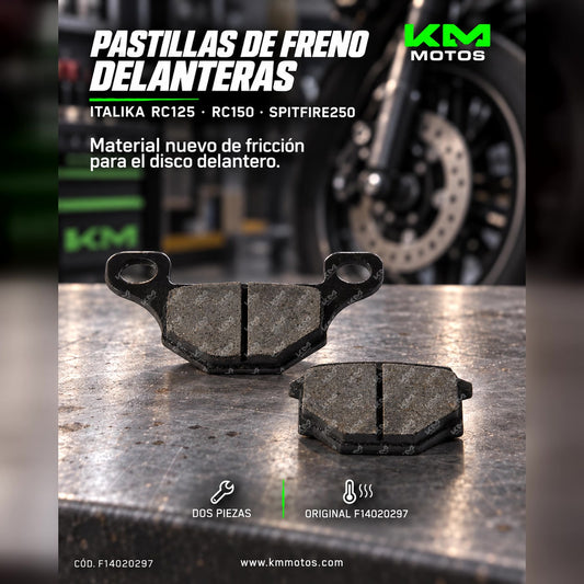 Pastillas de Freno Delantero Italika RC125 RC150 Spitfire 250 (Original F14020297) — F14020297 | KM Motos