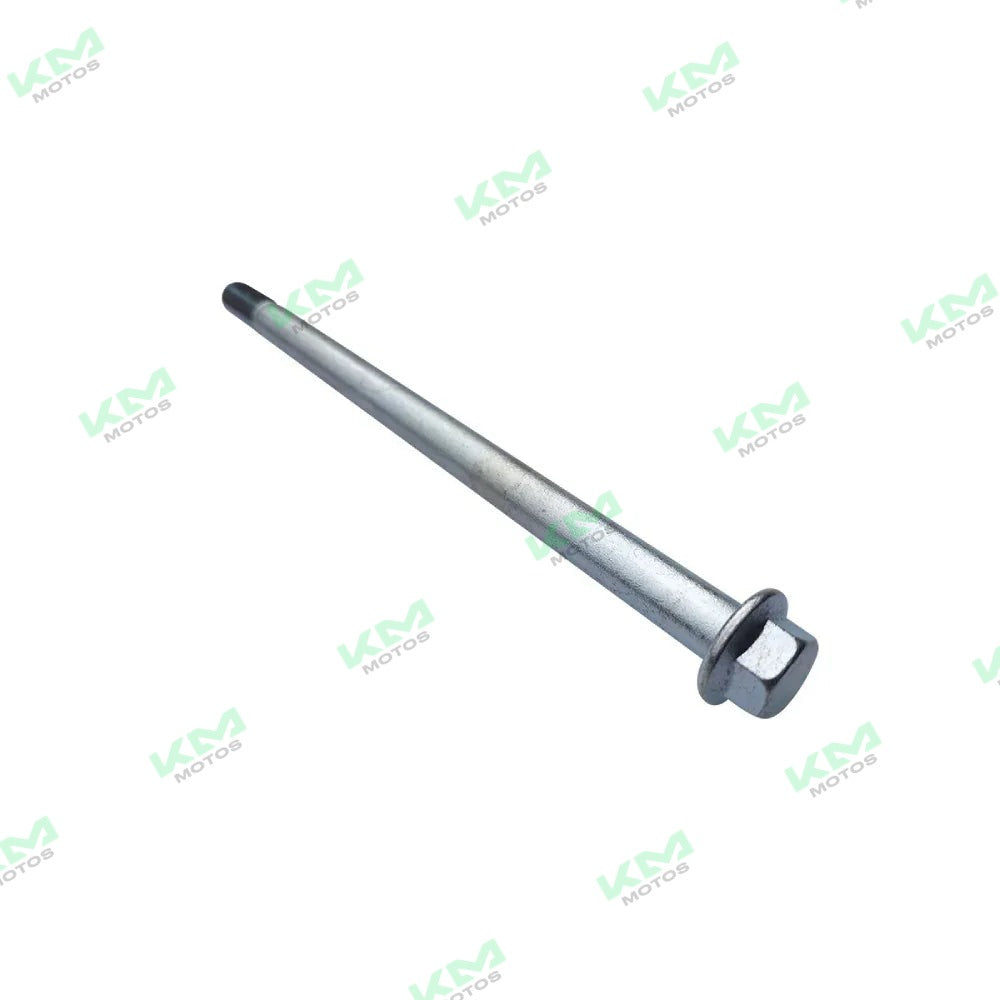 Eje de rueda delantera M12x200 para sistema de ruedas Italika, modelo DM125, imagen del componente original F14050026