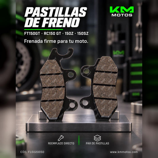 PASTILLAS DE FRENO FT150GT/FT150 GT GRAFITO/RC150 GT/150Z/150SZ — F15020050 | KM Motos