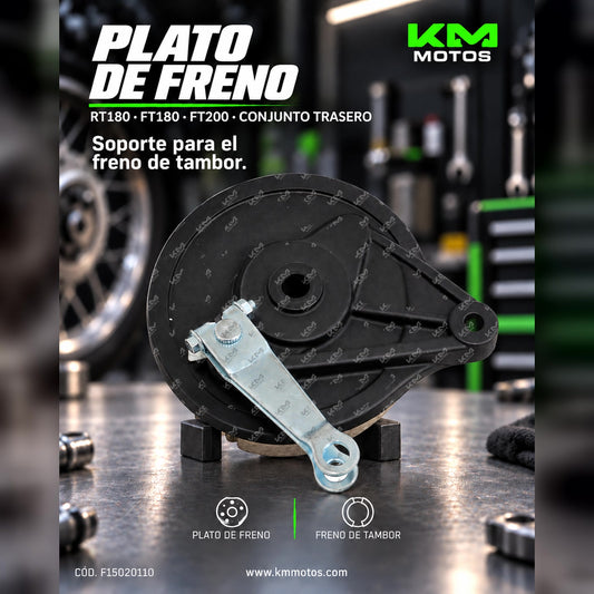 CONJUNTO DE FRENO TRASERO RT180/FT180/FT200 — F15020110 | KM Motos