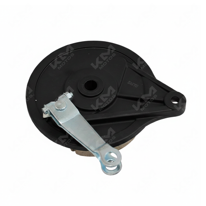 Conjunto de freno trasero para motocicleta KM Motos RT180, FT180 y FT200 con componentes visibles en la imagen.