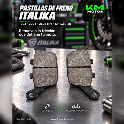 PASTILLA DE FRENO 180Z/200Z/250Z M.V ITALIKA/SPITZER150/GSR180/200/250 — F15020163 | KM Motos