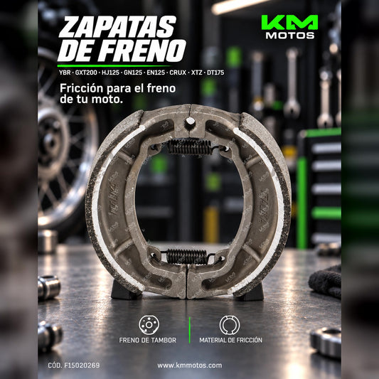 Zapatas de freno originales Italika para YBR, GXT200, HJ125, GN125, EN125, Crux, XTZ, DT175, en excelente estado.