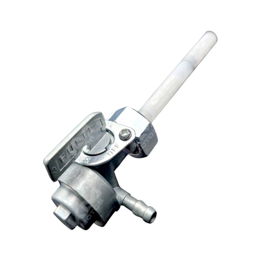 Llave de paso de combustible KM Motos 125ZII, herramienta para controlar el flujo de gasolina en motocicleta.