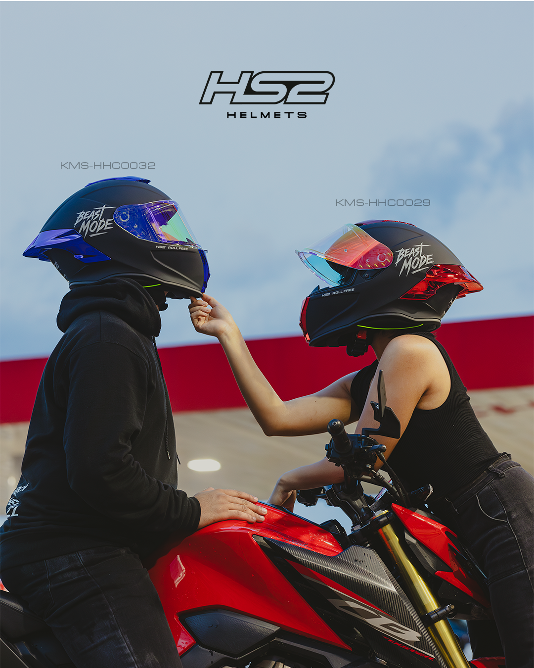 Casco integral HS2 Beast Mode ZL-602 HS2 con visera azul fotocromática, tamaño XL, certificado ECE/DOT.