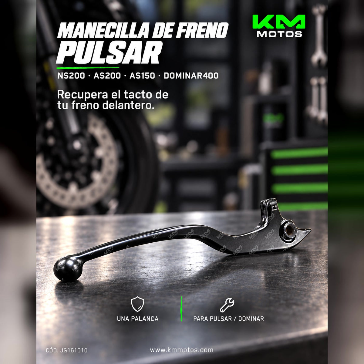 MANECILLA DE FRENO NS200/AS200/AS150/DOMINAR400 PULSAR — JG161010 | KM Motos