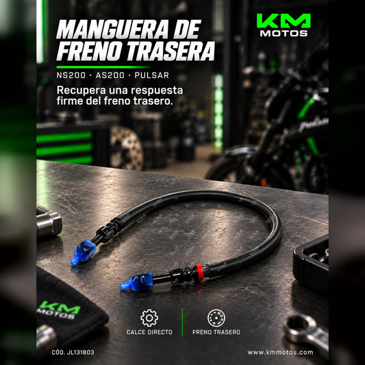 MANGUERA FRENO NS200/AS200 TRASERA PULSAR — JL131803 | KM Motos