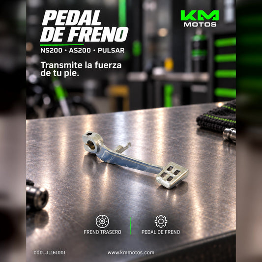 Pedal de freno trasero para NS200 y AS200 de Pulsar, compatible con motos KM Motos, en color negro y material resistente