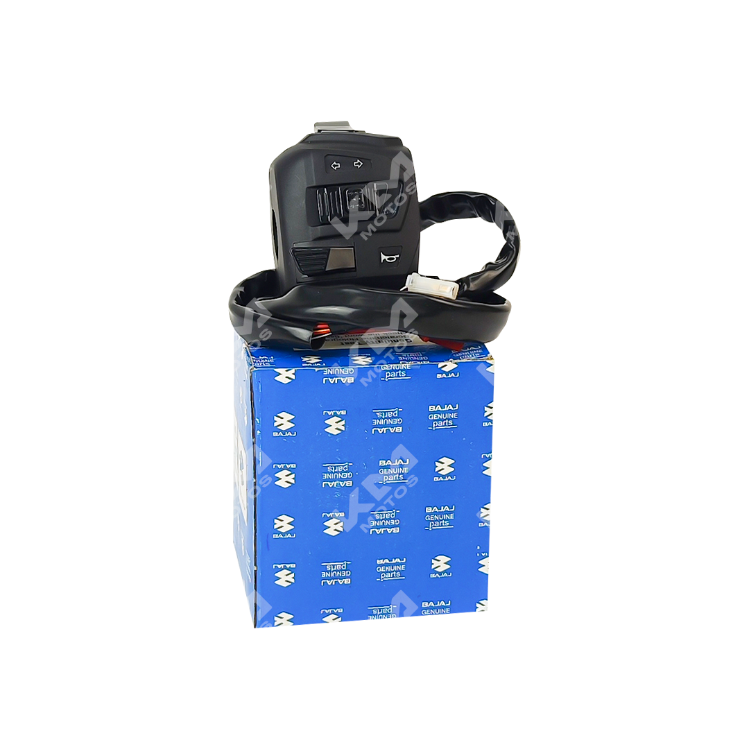 Mando izquierdo para motocicleta Pulsar NS200, AS200 y AS150 de KM Motos, con botones y cable de conexión visible.