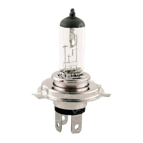 Bujía azul HS1 12V 35/35W, luz de foco principal para vehículos, con filamento visible y base de contacto.