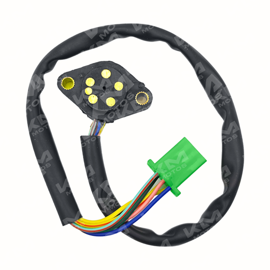 Bulbo sensor de cambios universal para CG125/HJ/BK, vista de frente con cables y conexiones visibles.