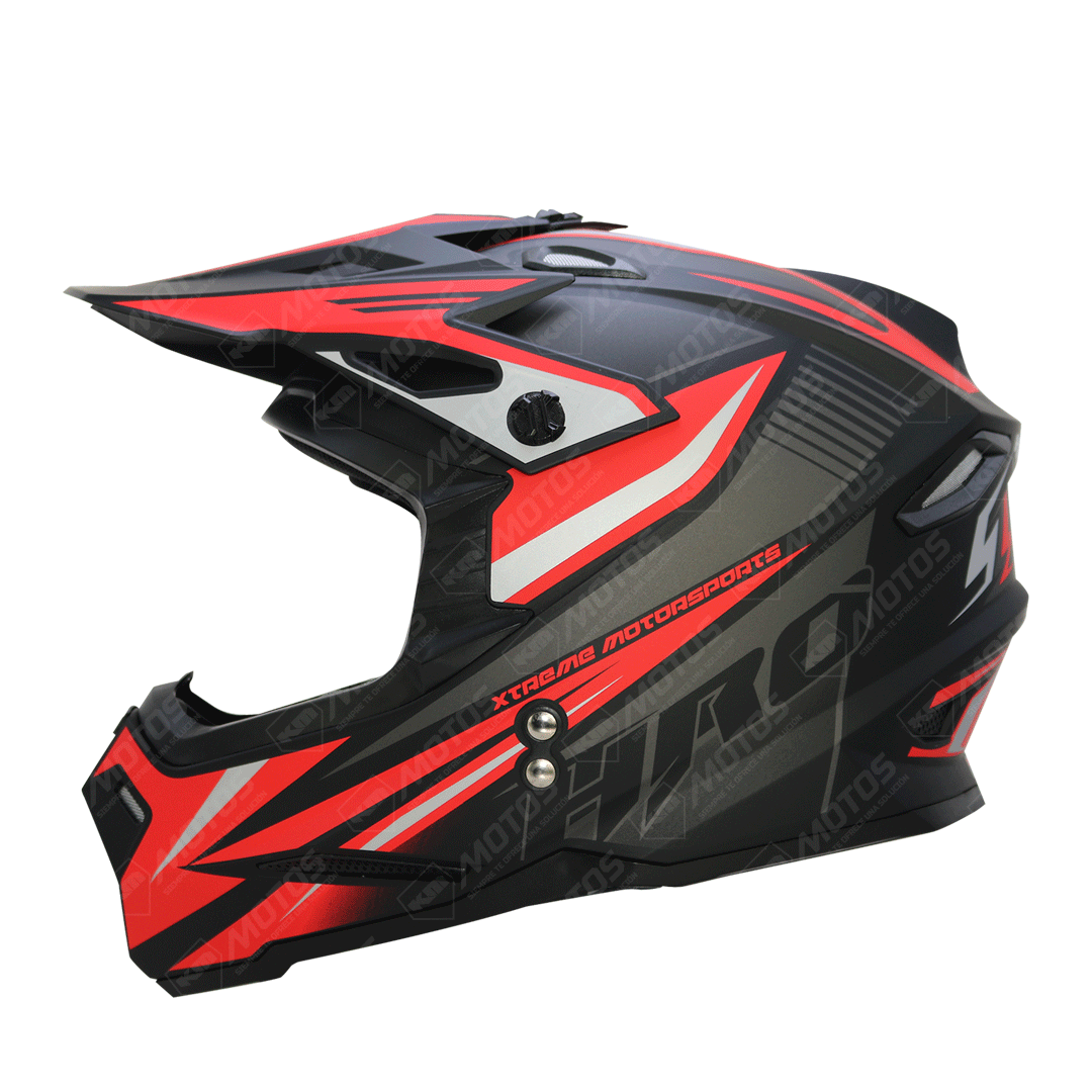 CASCO CROSS HRO NEGRO M/ROJO AIRMAX HRO MX03 L