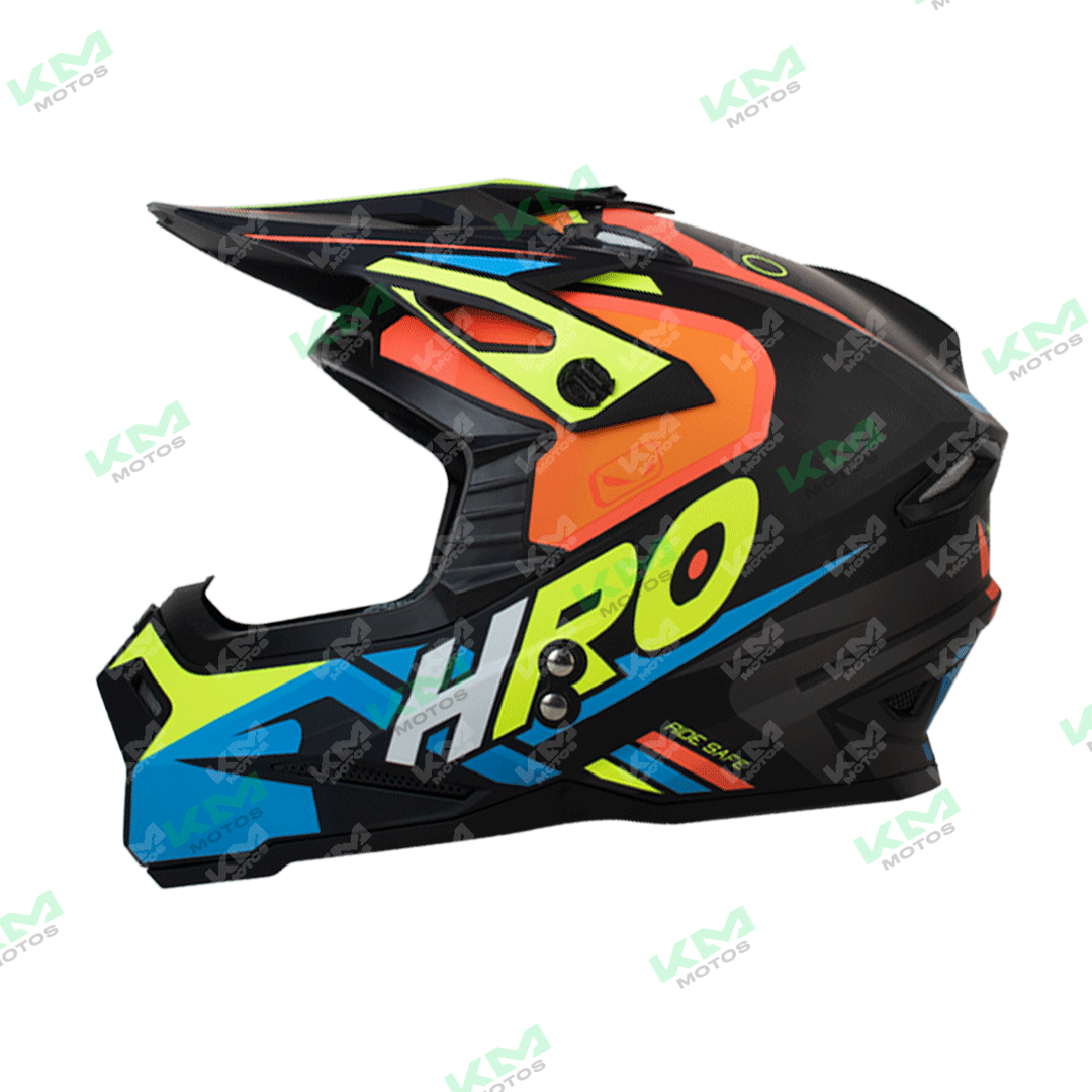 CASCO CROSS HRO NEGRO M/AZUL ECKO HRO MX03 XL