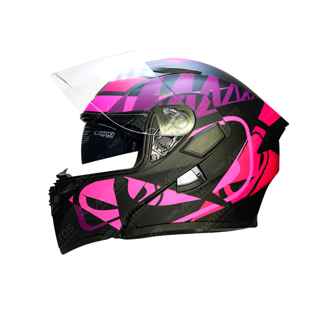 CASCO MODULAR HRO NEGRO M/FUCSIA FUZION HRO 3400 M