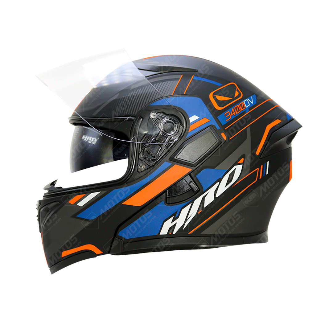 CASCO MODULAR HRO NEGRO M/NARANJA HACHI HRO 3400 XL