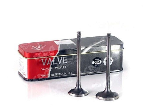Válvula de admisión y escape para motor FZ16, kit de válvulas de alta calidad, componentes metálicos con detalles visibles