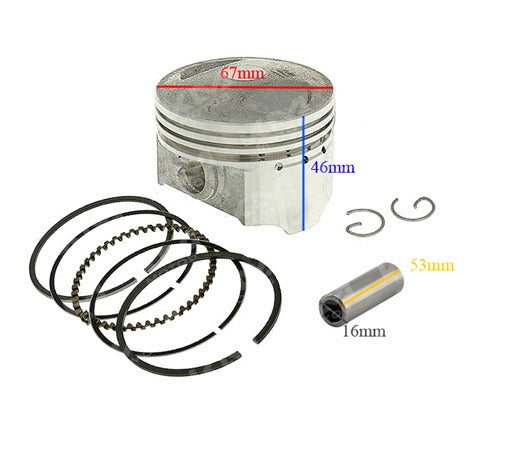 Kit de pistón Hanzo XM200GY/UM200/DM200/TX200/CG200-67 STD 67.00MM para motores, imagen KM-AK0038