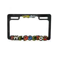 PORTA PLACA P/MOTO + LOGO 3D VR46 NEGRO
