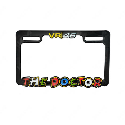 PORTA PLACA P/MOTO + LOGO 3D VR46 NEGRO
