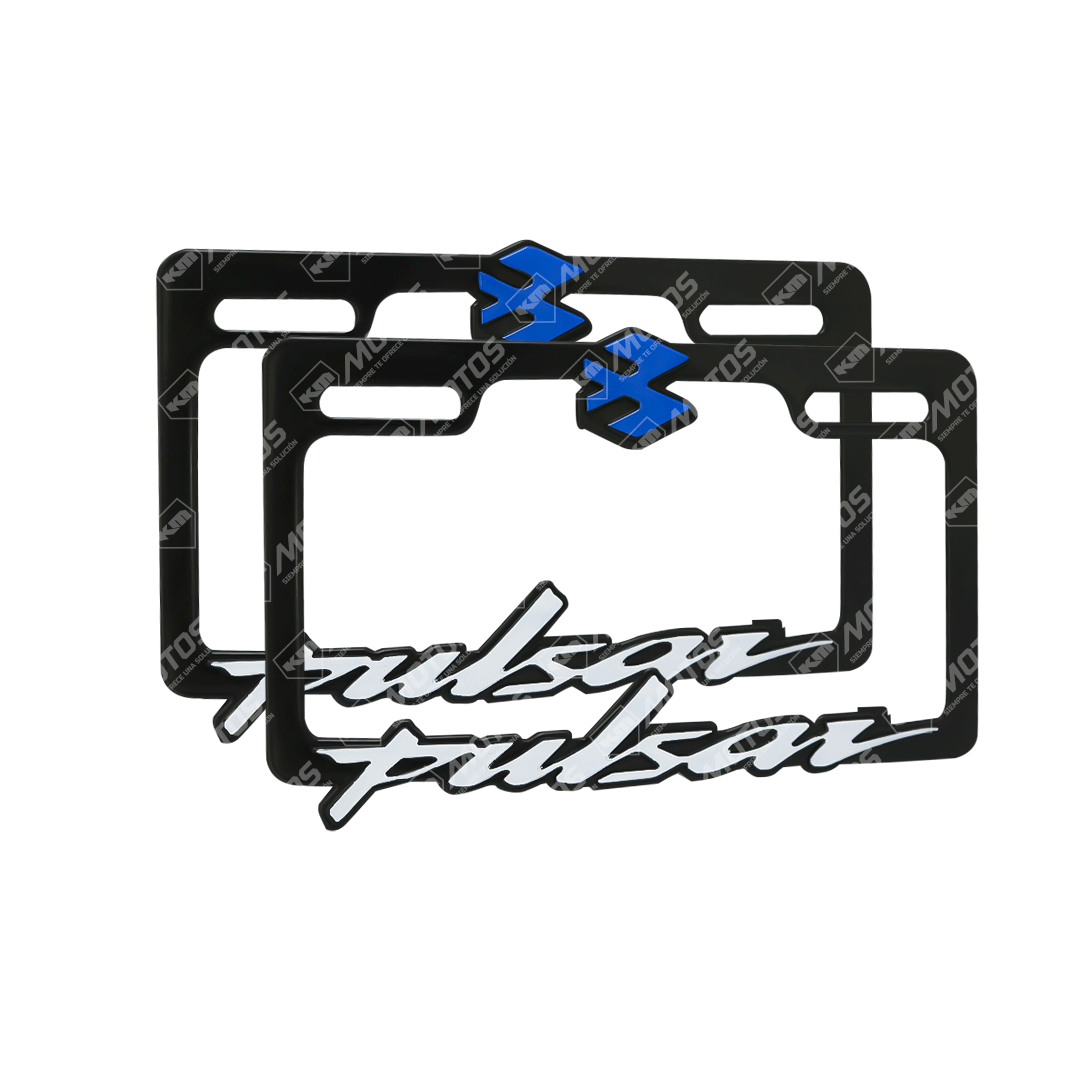 PORTA PLACA P/MOTO + LOGO 3D ORIGINAL PULSAR