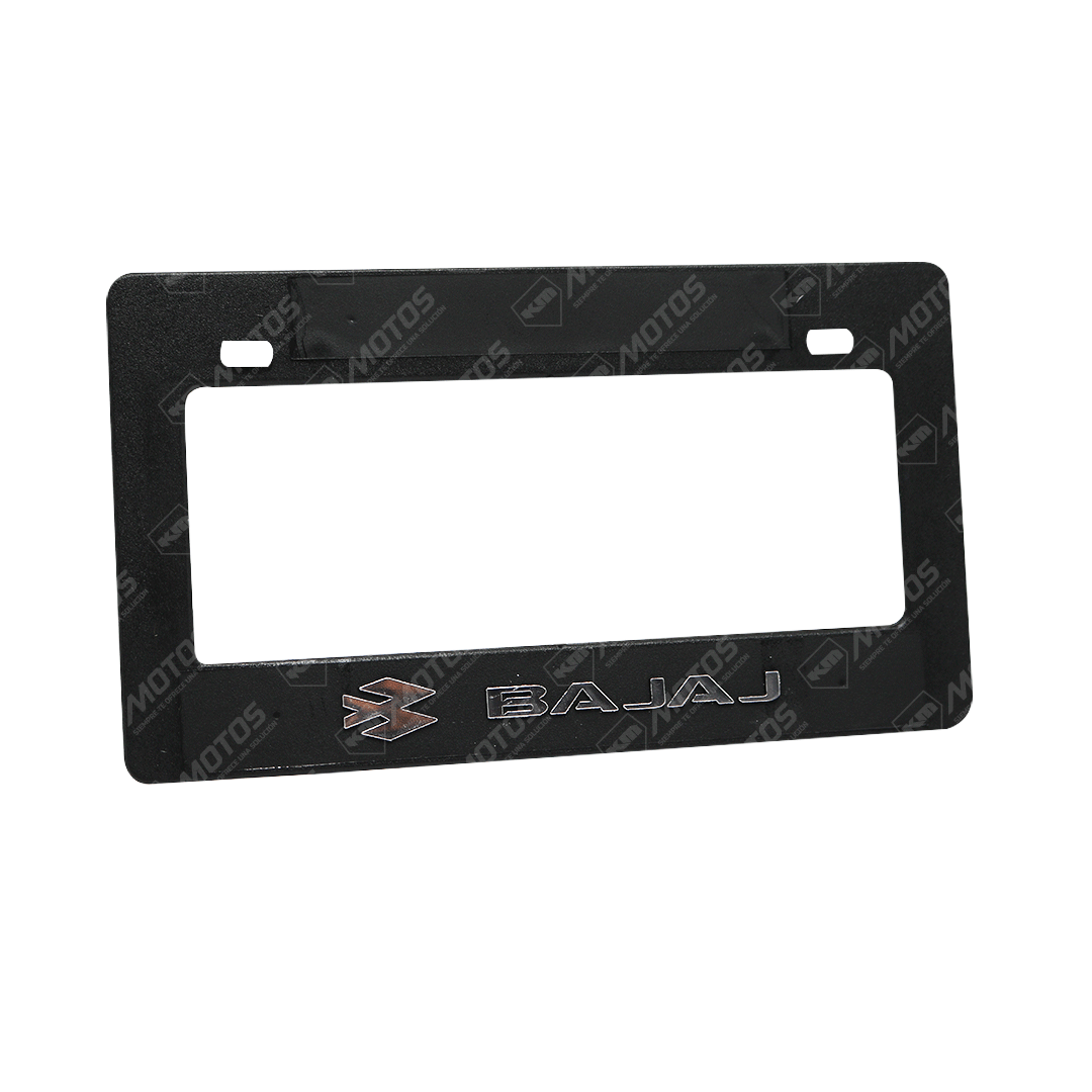 PORTA PLACA P/MOTO + LOGO 2D DARK BAJAJ