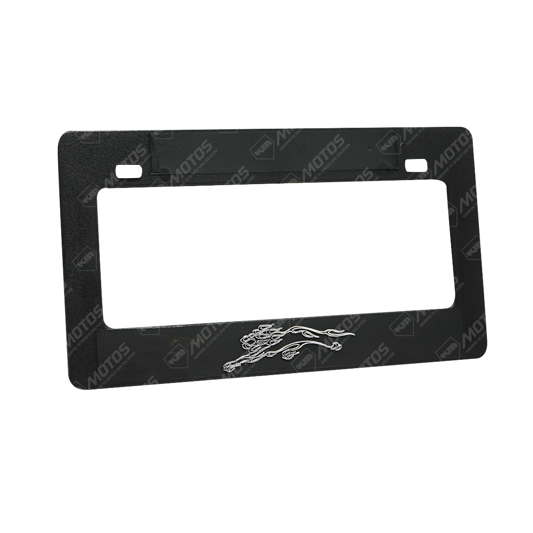 PORTA PLACA P/MOTO + LOGO 2D DARK LEON